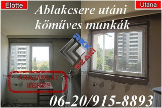 Ablakcsere utáni kőműves javítási munka