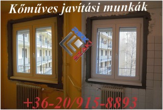 Ablakcsere utáni kőműves javítási munka