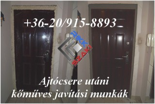 Ajtócsere utáni kőműves javítási munka