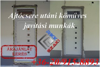 Ajtócsere utáni kőműves javítási munka