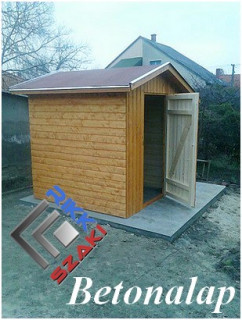 Kerti faház beton lemezalapon.