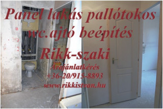 Panellakás pallótokos ajtóbeépítés wc. ajtó