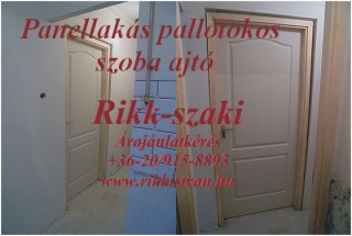 Panellakás beltéri pallótokos szoba ajtó.
