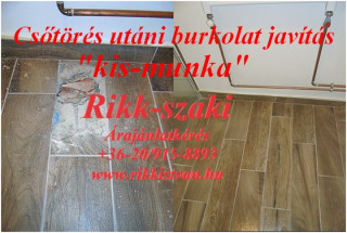 Csőtörés utáni burkoló javítási 
