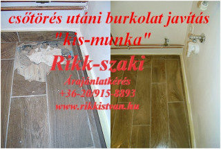 Csőtörés utáni burkoló javítási 