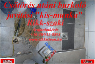 Csőtörés utáni burkoló javítási 