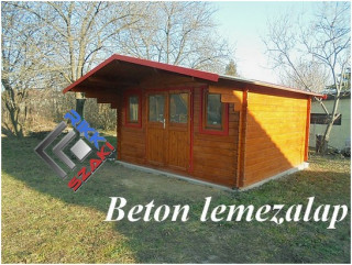 Kerti faház beton lemezalapon.