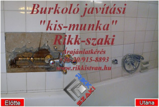 Csőtörés utáni burkoló javítási 