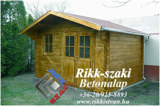 Kerti faház beton lemezalapon.