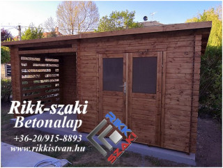 Kerti faház beton lemezalap.