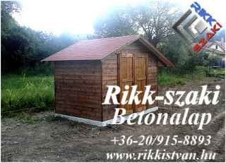 Kerti faház beton lemezalapon.