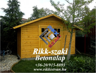 Kerti faház beton lemezalapon.