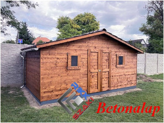 Kerti faház beton lemezalapon.